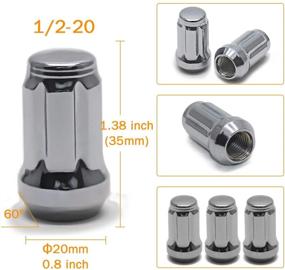 img 2 attached to 🔧 GAsupply 1/2 x 20 Closed End 6 Spline Lug Nut Set - 1.38" Tall, 3/4" Hex, Conical Seat, 60° - 20 Pack + 1 Key