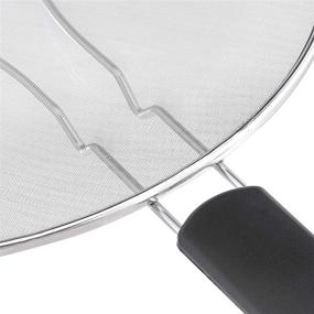 img 1 attached to AmazonCommercial 13 Inch Stainless Steel Fine Mesh Frying Pan Splatter Screen with Plastic Grip Handle: Effective Kitchen Tool for Mess-Free Cooking