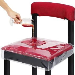 img 4 attached to Waterproof Plastic Chair Covers - Clear Vinyl Protectors for Dining Room & Kitchen Chairs (2 Pack)