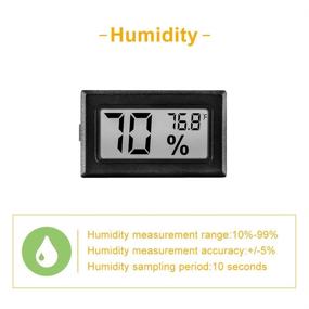 img 2 attached to 12-Pack Small Digital Temperature Humidity Meters Gauge Indoor Thermometer Hygrometer LCD Display Fahrenheit (℉) for Humidors, Greenhouse, Garden, Cellar