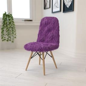 img 3 attached to 🪑 Shaggy White Chair: Flash Furniture for Your Kids' Home Store