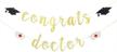 gold congrats doctor banner decorations logo