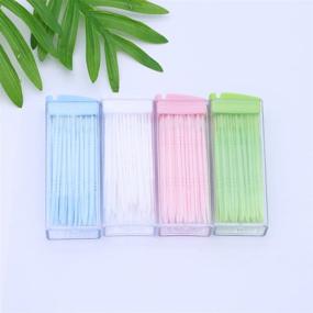 img 2 attached to 🦷 Healifty Dental Plastic Toothpicks: Double Head Cotton Swabs for Effective Oral Care - Pack of 200 Tooth Sticks