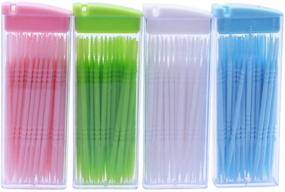 img 4 attached to 🦷 Healifty Dental Plastic Toothpicks: Double Head Cotton Swabs for Effective Oral Care - Pack of 200 Tooth Sticks