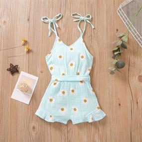 img 2 attached to Toddler Jumpsuit Sleeveless Overalls Outfits Girls' Clothing