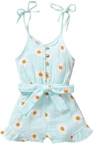 img 4 attached to Toddler Jumpsuit Sleeveless Overalls Outfits Girls' Clothing