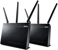 🔊 enhancing home wifi with asus rt-ac68u aimesh (2 pack) ac1900 whole home dual-band aimesh mesh wifi system featuring aiprotection lifetime security by trend micro, adaptive qos, and parental control logo