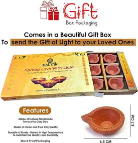 img 1 attached to 🪔 12 Pc Craftsman Set of Clay Diyas for Diwali Puja Pooja | Handmade Terracotta Earthen Vilakku Oil Lamps with Cotton Wicks | Natural Mitti Deepawali Decor | Indian Gift Items