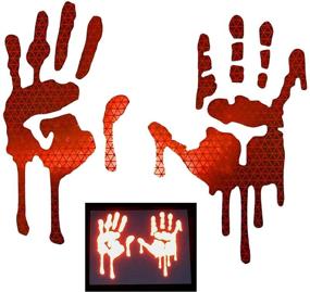 img 4 attached to 🖐️ Enhanced Visibility Reflective Bloody/Dripping Hands Decals - customTAYLOR33 High Intensity Grade (3 inches Height, Red) for Helmets, Windscreens, Rear Windows, and Bumper Stickers