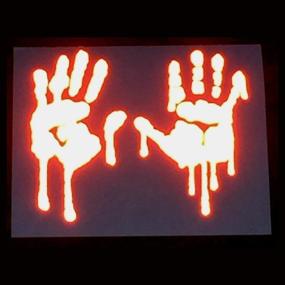 img 2 attached to 🖐️ Enhanced Visibility Reflective Bloody/Dripping Hands Decals - customTAYLOR33 High Intensity Grade (3 inches Height, Red) for Helmets, Windscreens, Rear Windows, and Bumper Stickers
