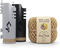 hemplights hemp wick bundle: 200 feet beeline hemp roll + 2 hemp wick lighters (black/grey) logo