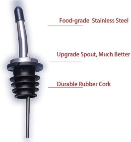 img 2 attached to 🍾 Premium Stainless Steel Liquor Pour Spouts Set with Mixology Dust Caps (7+7)