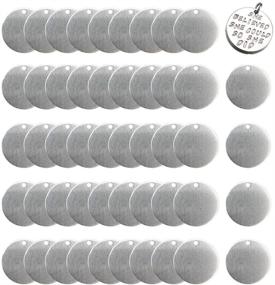 img 4 attached to 🔘 Versatile Set of 50 Round Stamping Blank Tags with Hole for Jewelry Making - 1 Inch Diameter, 0.06 Inch Thickness Aluminum Blanks