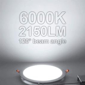 img 2 attached to 🔆 JARLSTAR 1-Pack Ultra-Thin LED Recessed Ceiling Light with Junction Box - 11 Inch, 6000K Daylight, 24W 110V Eqv Recessed Lighting, Slim LED Can-Killer Downlight, 2150LM High Brightness, CRI80+