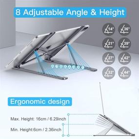 img 3 attached to 🎛️ FITA Foldable Laptop Stand for Desk - Adjustable Height & Angles, Portable Aluminum Riser | Compatible with MacBook Air Pro, HP, Dell & More (11''-17.3'')