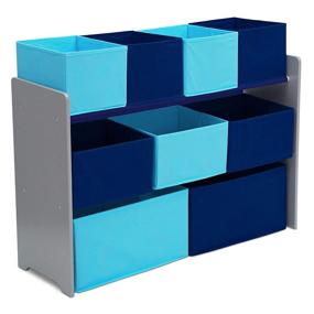 img 4 attached to 🚀 Delta Children Deluxe Multi-Bin Toy Organizer: Grey/Blue Storage Bins Included