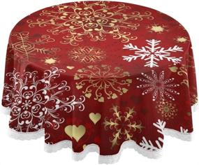 img 4 attached to ❄️ Exquisite ZZKKO Snowflake Tablecloths: Circular Polyester Elegance for Your Celebrations