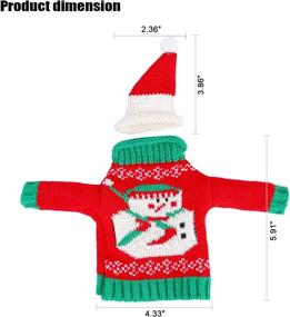 img 3 attached to 🎄 Konsait Ugly Sweater Christmas Party Kit: Festive Knitted Wine Bottle Covers & Toppers - Perfect for Xmas Party Decor, Favors & Table Ornaments (4pack)