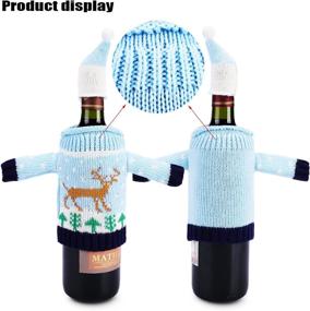 img 2 attached to 🎄 Konsait Ugly Sweater Christmas Party Kit: Festive Knitted Wine Bottle Covers & Toppers - Perfect for Xmas Party Decor, Favors & Table Ornaments (4pack)