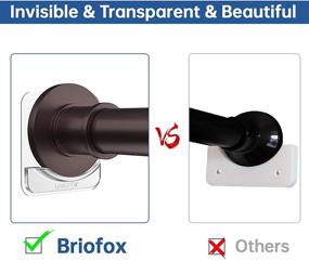 img 3 attached to 🚿 BrioFox Adhesive Shower Curtain Rod Holder - No Drilling, Invisible Wall Mount - Transparent Retainer (2 Pack, Rod Not Included)