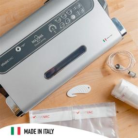 img 3 attached to MagicVac Maxima2 Commercial Double Piston Pump Vacuum Sealer: Made in Italy with Smart Sealing Bar, Roll Storage Holder, Cutter, and Locking Lid - Includes Starter Kit