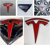 enhance your tesla model x with a 14-pc set of custom cut graphics logo decal wrap in gloss red logo