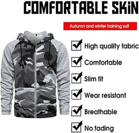 img 3 attached to Contrast Jogging Tracksuit Hoodies Joggers Sports & Fitness and Team Sports