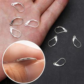 img 1 attached to 👂 Set of 8 Hypoallergenic 925 Sterling Silver Leverback French Earring Hooks: Dangle Earwire Findings in 16x9mm Size - Perfect for Jewelry Making