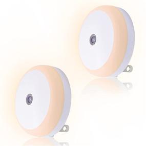 img 4 attached to 🌙 Convenient LED Night Light Plug-In with Light Sensor - 2 Pack: Ideal Warm Nightlight for Bedroom, Bathroom, Kitchen, Hallway, and More!