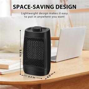 img 2 attached to 🔥 1500W/850W Seniny Portable Space Heater - Small Indoor Ceramic Electric Heater with Adjustable Heating Modes