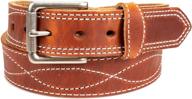 authentic amish-made western leather brown 🤠 men's accessories: unparalleled craftsmanship and timeless style logo