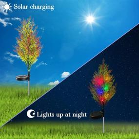 img 2 attached to Solar Christmas Outdoor Decorations - LED Solar Garden Lights IP65 Waterproof, Yard Decoration Solar Power Multi-Color Flickering Pine Lights for Outdoor Space (2PCS)