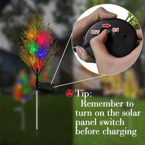 img 1 attached to Solar Christmas Outdoor Decorations - LED Solar Garden Lights IP65 Waterproof, Yard Decoration Solar Power Multi-Color Flickering Pine Lights for Outdoor Space (2PCS)