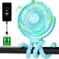 🔋 portable stroller fan with 55h battery life, 12000mah power bank, tripod design - ideal battery operated fan for baby car seat, stroller, bike, beach, bedroom, camping - personal mini handheld/desk/clip on cooling fans logo