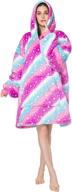 honest phenix come wearable blanket: cozy unisex tie dye snuggie with oversized hoodie & long sleeves logo