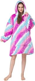 img 1 attached to HONEST PHENIX COME Wearable Blanket: Cozy Unisex Tie Dye Snuggie with Oversized Hoodie & Long Sleeves