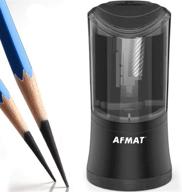 🖍️ afmat rechargeable electric pencil sharpener for large pencils, ideal for artists & charcoal pencils, achieve perfect point, suitable for 6-9.6mm art pencils - black logo