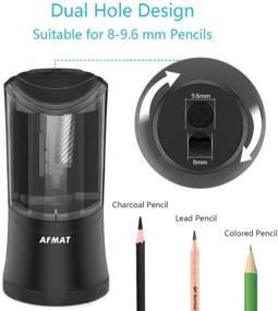 img 3 attached to 🖍️ AFMAT Rechargeable Electric Pencil Sharpener for Large Pencils, Ideal for Artists & Charcoal Pencils, Achieve Perfect Point, Suitable for 6-9.6mm Art Pencils - Black