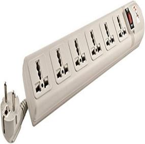 img 1 attached to 💡 VCT 220V/240V AC 13A Universal Surge Protector: 6 Outlets, 450 Joules, Max 4000W - Heavy Duty European Cord