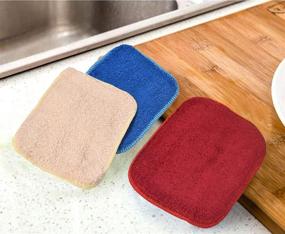 img 2 attached to 🌿 Environmentally-Friendly Scrub Pads for Household Cleaning - Heavy-Duty, Non-Scratching, Reusable Sponges for Dishwasher Safe Bathroom & Kitchen Cleaner - Pack of 8 Assorted Solid Colors (5 x 7 inch)