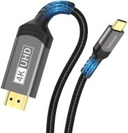 🔌 кабель высокого качества usb c к hdmi (6,6 фута) для mac-book pro 2020/2019/2018, ipad pro 2020, galaxy s20 и других устройств - 4k@60гц логотип