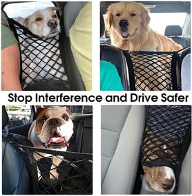 img 2 attached to 🐾 AUTOWN Dog Car Barrier: Universal Stretchy Mesh Net for Car Seats, Promotes Pet Safety and Storage