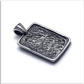 img 1 attached to Stylish Animal Phoenix Dog Tag Pendant Necklace - Durable Titanium Steel - 24 Inches Box Chain