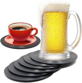 img 2 attached to 🎵 COLIBROX Set of 6 Colorful Retro Vinyl Record Disk Coaster for Drinks - Protect Furniture with Funny Label Desktop Coasters