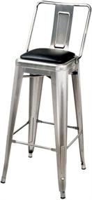 img 4 attached to GIA 30-Inch Bar Height Middle Back Metal Stool Chair with Vegan Leather Seat, 1-Pack, Gunmetal Finish