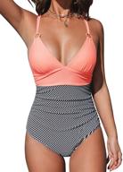 cupshe swimsuit striped control bathing logo