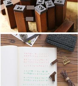 img 1 attached to 📦 Vintage Wooden Box with 70 Pcs Alphabet Stamps Set - Multipurpose Number Alphabet Letter Wood Rubber Stamps for Card Making, Painting, and Teaching