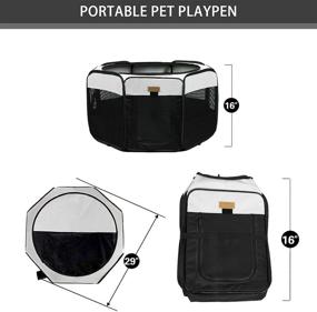 img 2 attached to Akinerri Dog Playpen: Foldable & Portable Pet Exercise Kennel with Removable Mesh Shade Cover - Ideal for Indoor/Outdoor Training & Playtime