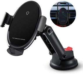 img 3 attached to Marchero Wireless Car Charger: Auto-Clamping 15W Fast Charging Phone Mount for iPhone 11 Pro Max Xs X, Samsung S20 S10 Note10 (Black)