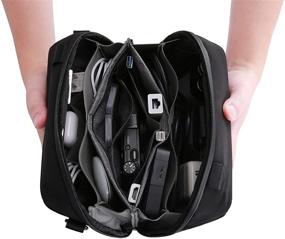 img 4 attached to 👝 MIZATTO Travel Electronics Organizer: Compact Tech Bag for iPad Mini Tablet, SD Card, USB Flash Drive, Hard Drives, Power Bank, Cable Cord & Kindle
